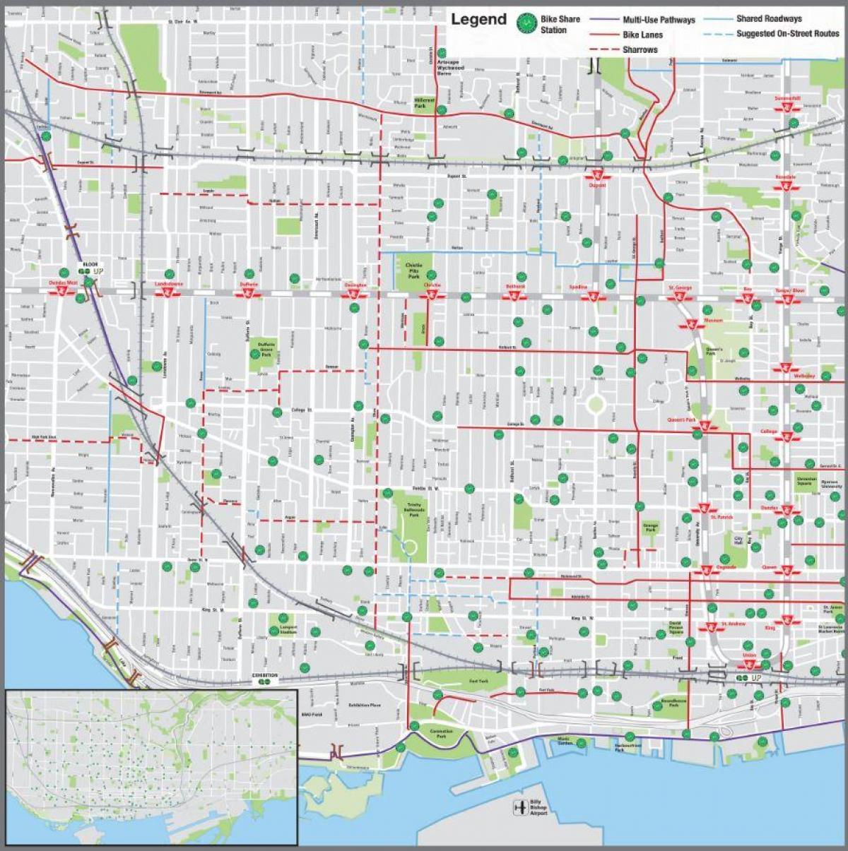 Toronto fiets delen kaart