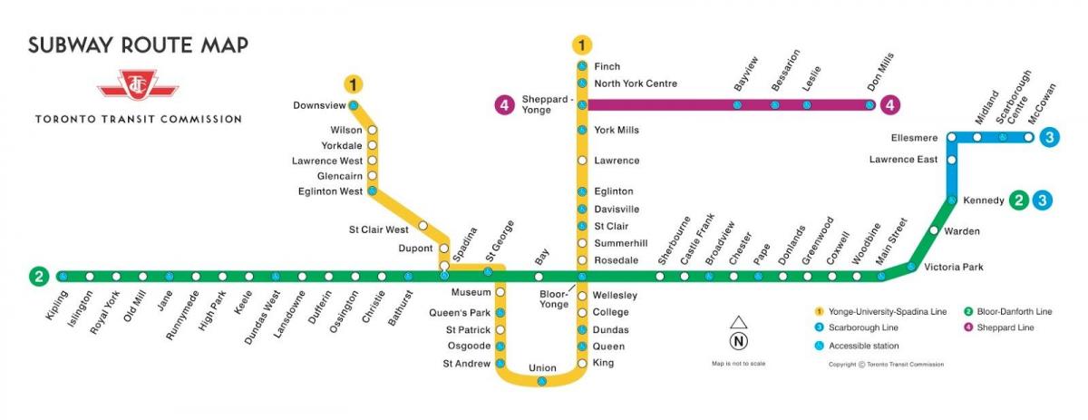 kaart van de metro Toronto