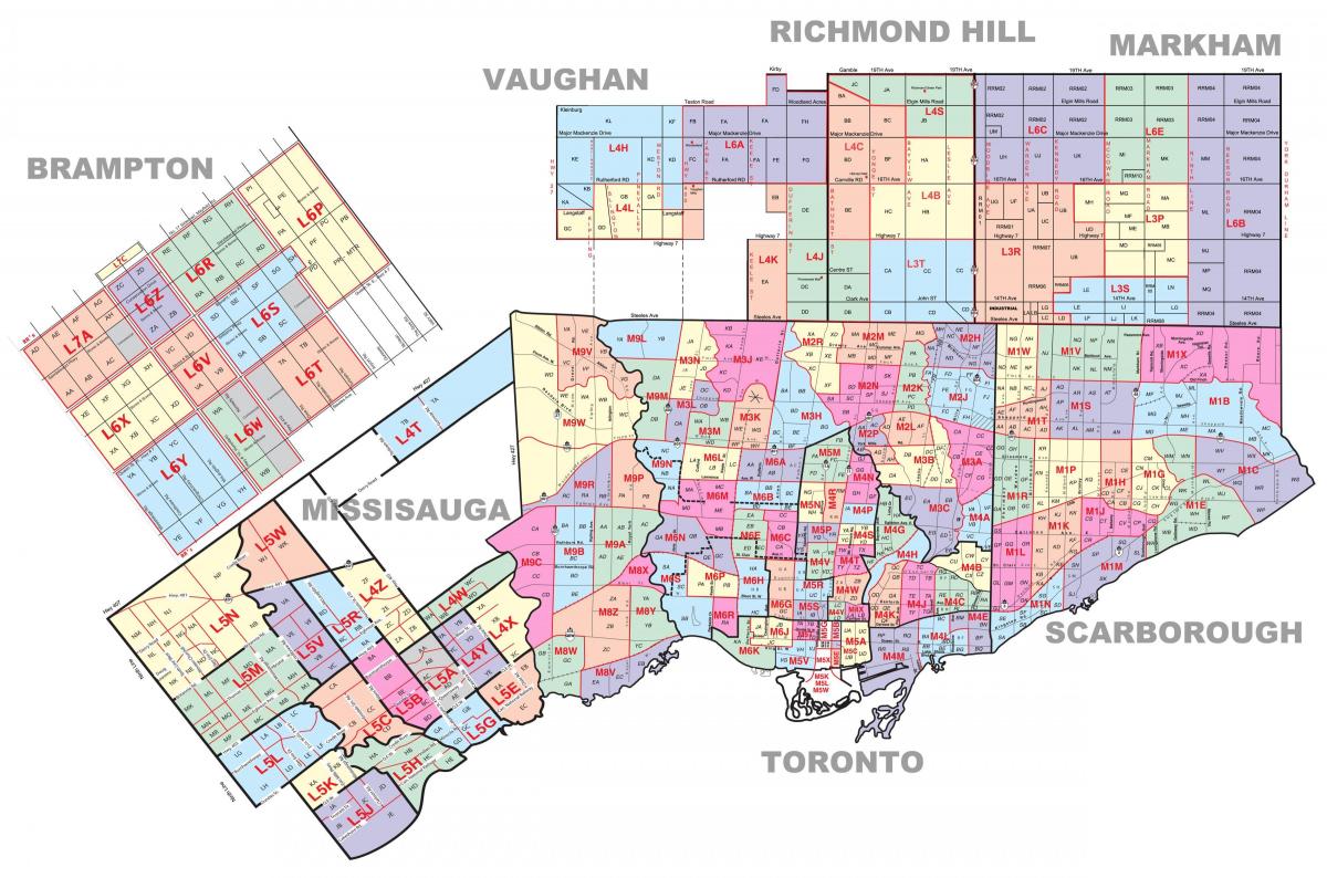 postcode kaart Toronto