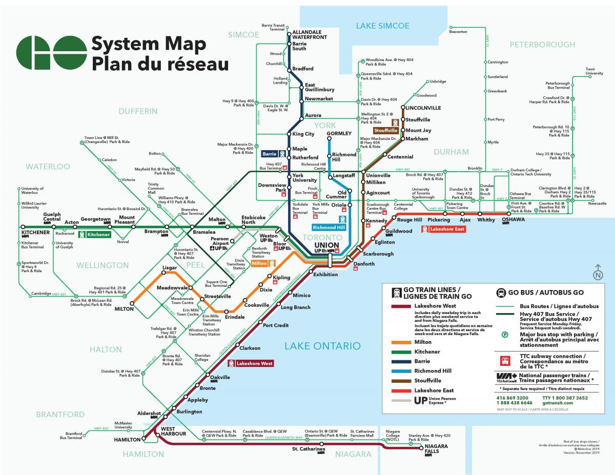 Toronto openbaar vervoer kaart