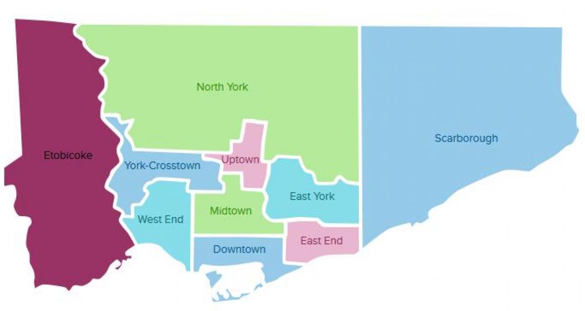 kaart van Toronto wijken