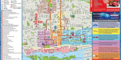 Kaart van Toronto hop-on-hop-off bus tour