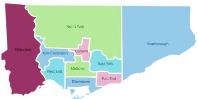 Kaart van Toronto wijken