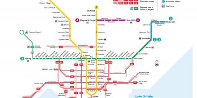Toronto tram kaart
